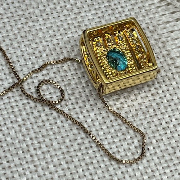 💎 Technibond Blue Topaz Pendant Necklace - QVC Classic! - Picture 11 of 17